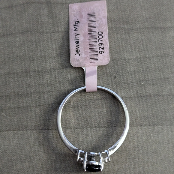 London Blue Topaz & Diamond Ring 10K White Gold Pear Teardrop Cut Engagement - Picture 4 of 4